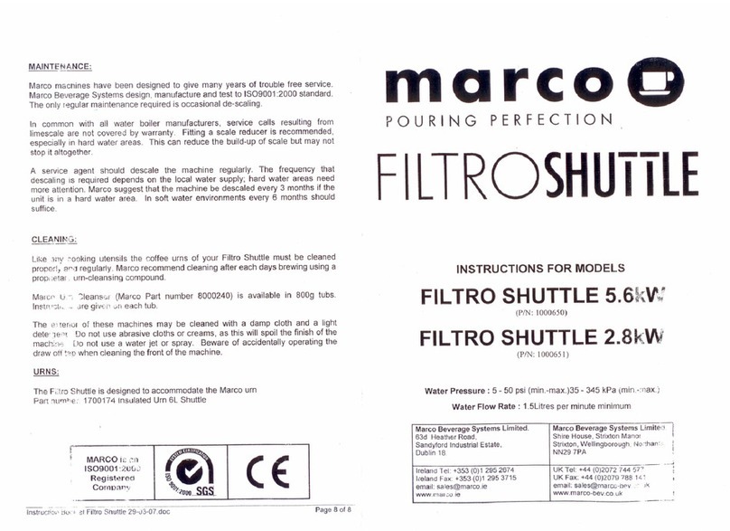 Marco FILTRO SHUTTLE 5.6kW User manual