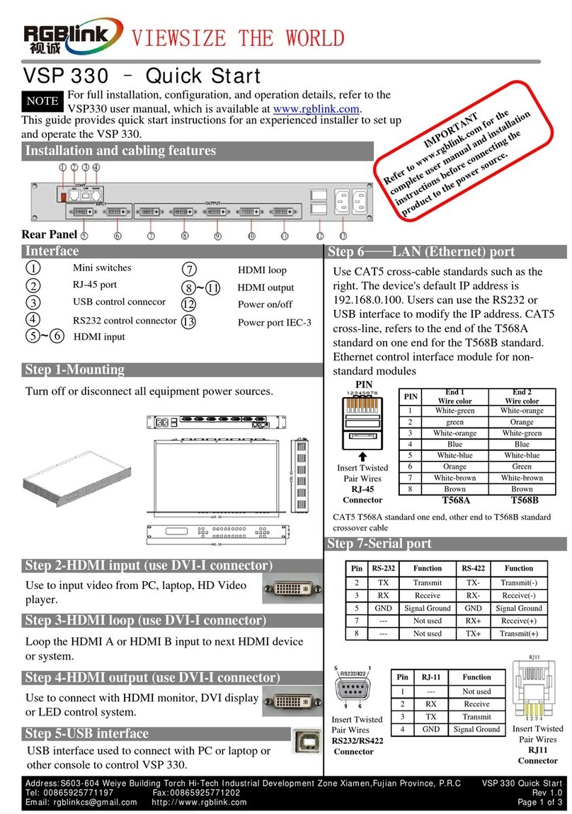 RGBlink VSP 330 quick start guide
