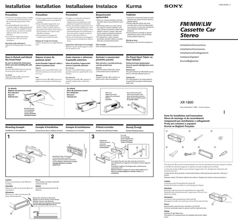 Sony XR-1800 User manual