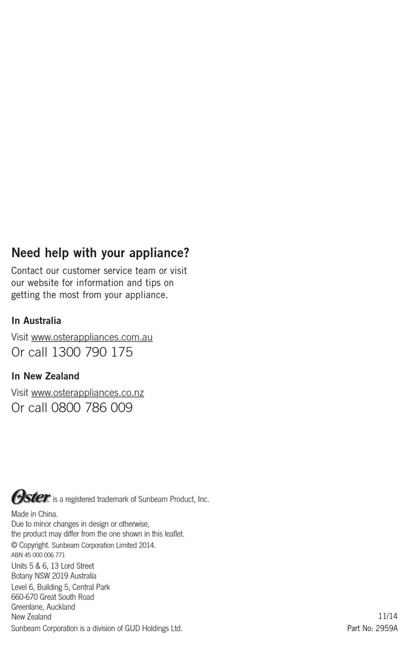 Oster OPB2000 User manual