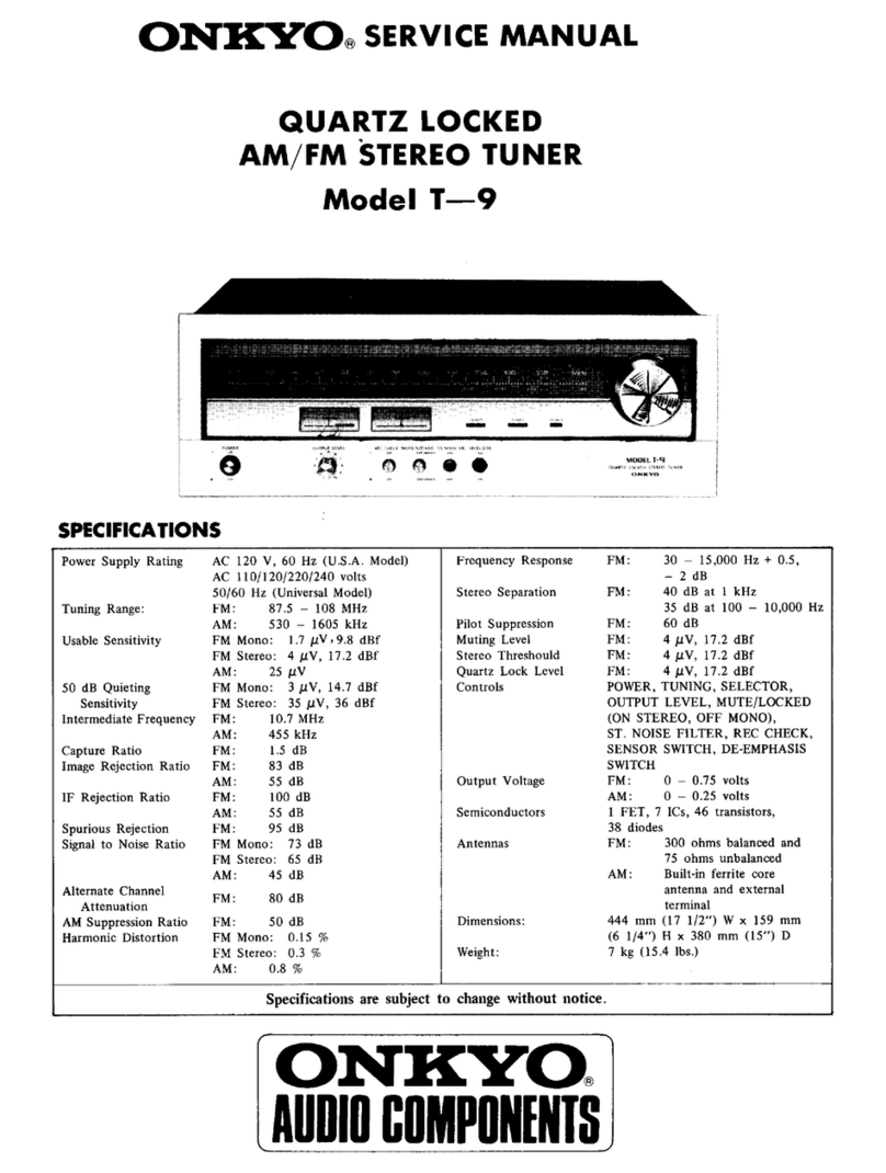 Onkyo T-9 User manual