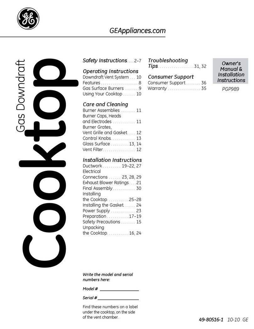 GE PGP989 Operating instructions