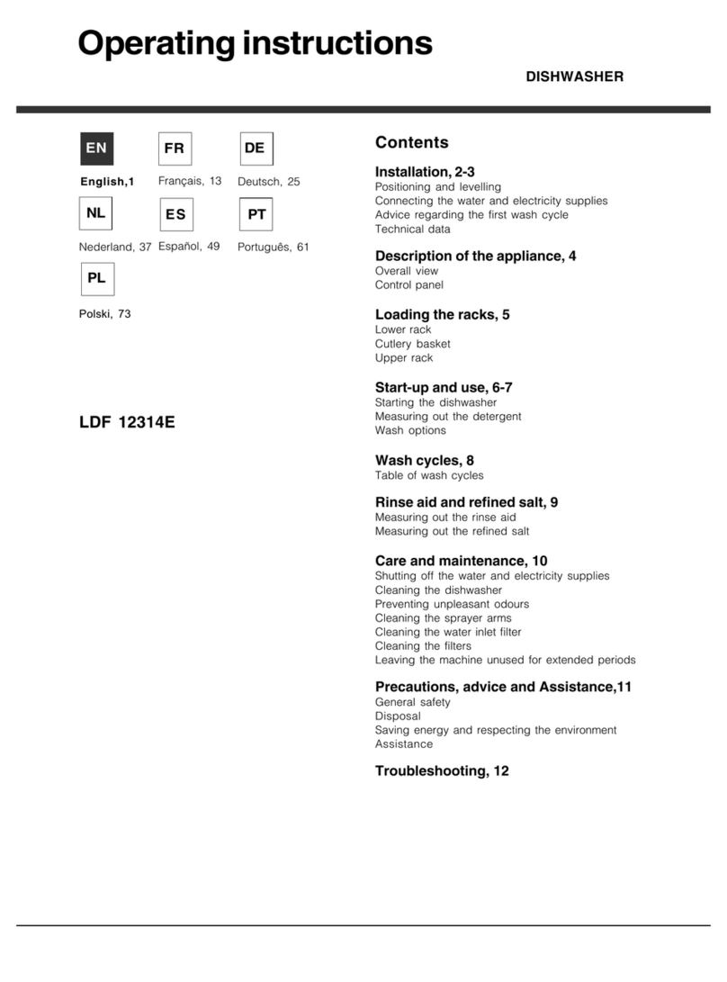 Hotpoint Ariston LDF 12314E operating instructions