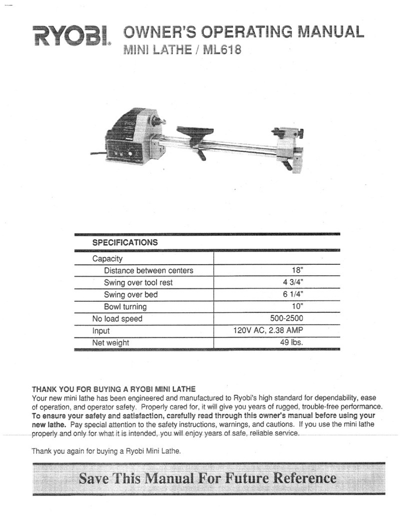 Ryobi ML618 Owner's operating manual