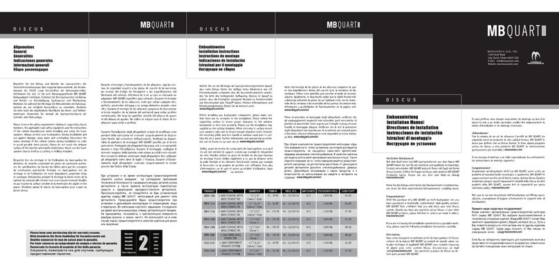 MB QUART Discus DTH 169 User manual