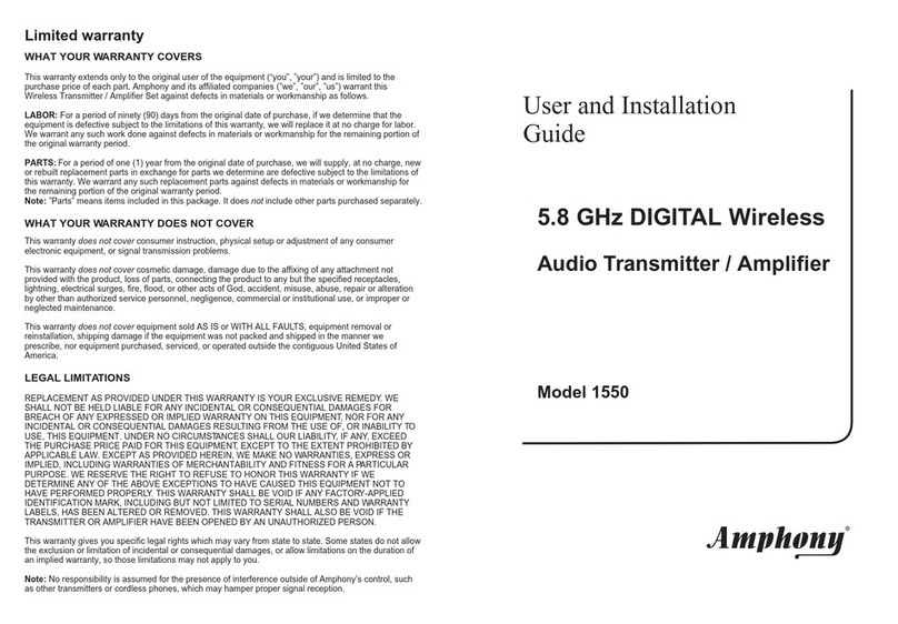 Amphony 1550 Use and installation guide