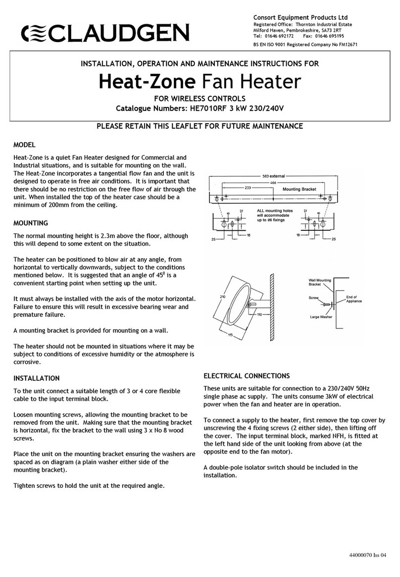 Claudgen HE7010RF Manual
