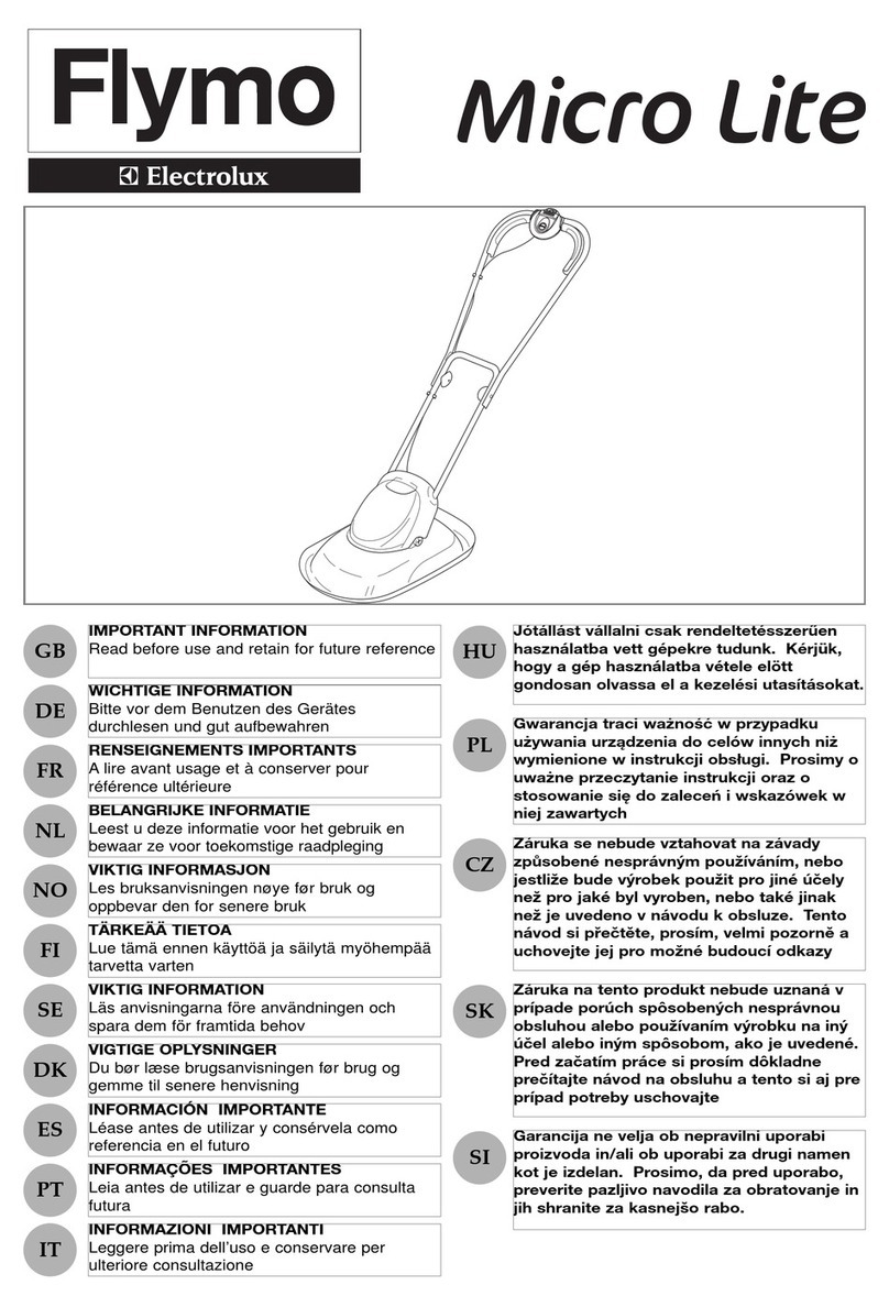 Electrolux flymo micro lite Operating manual