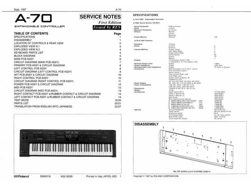 Roland A-70 Operating and maintenance manual