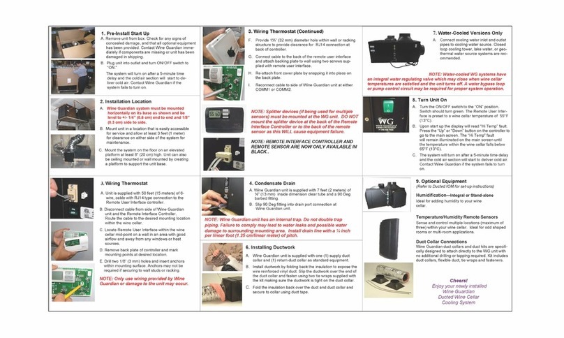 AIRINNOVATIONS Wine Guardian Quick start installation guide