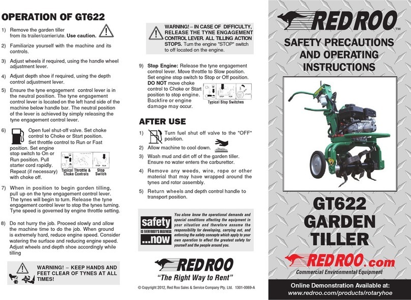 red roo GT622 Safety precautions and operating instructions red roo GT622 Safety precautions and operating instructions