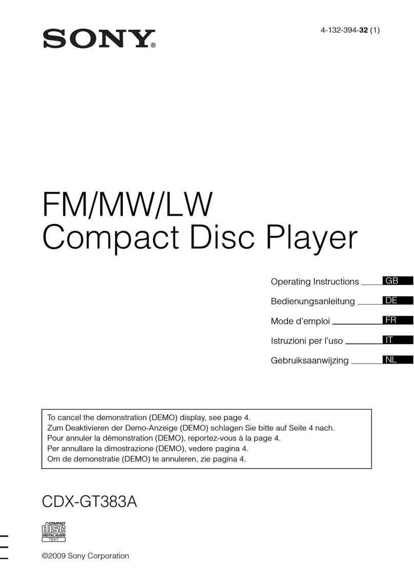 Sony CDX-GT383A User manual Sony CDX-GT383A User manual