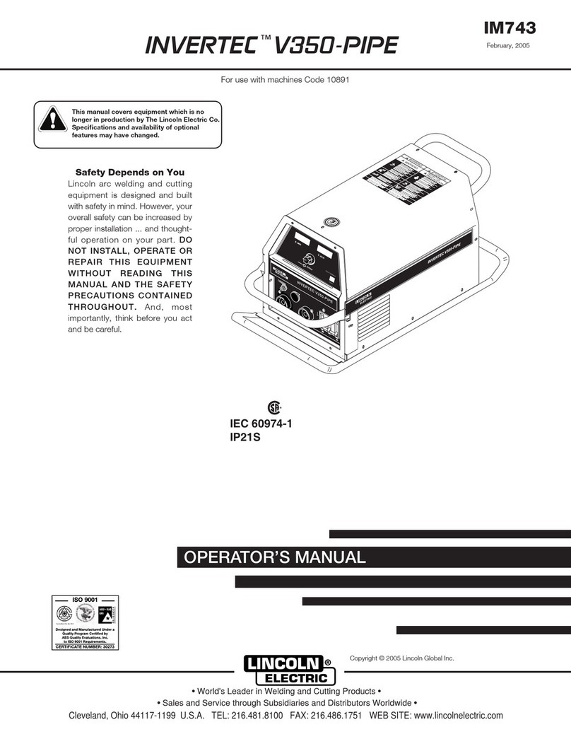 INVERTEC V350-PIPE Operator's manual