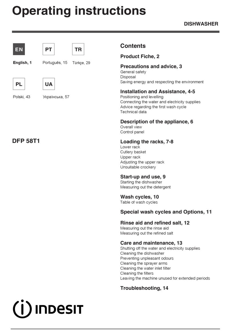 Indesit DFP 58T1 operating instructions
