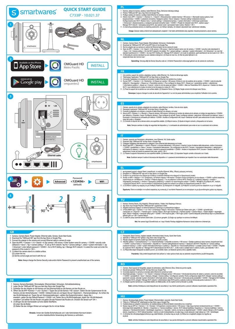 Smartwares C733IP quick start guide