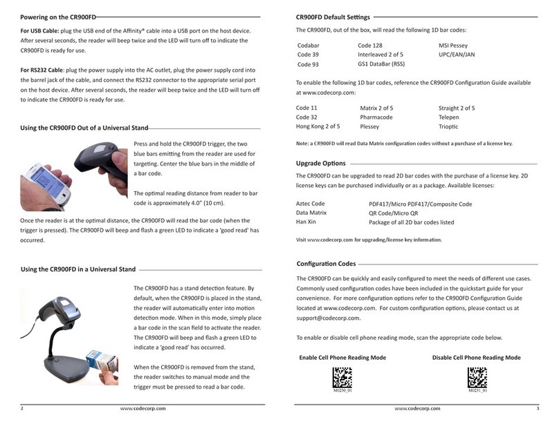 Code CR900FD User manual