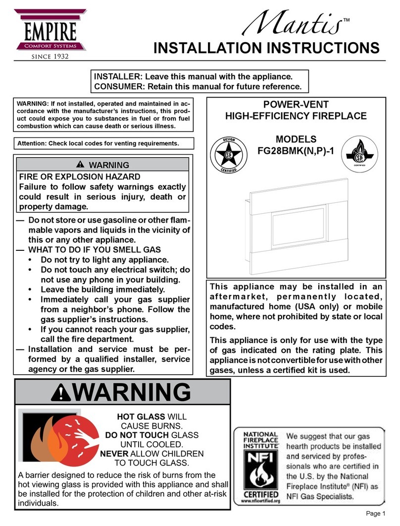 Empire Comfort Systems FG28BMK(N installation instructions