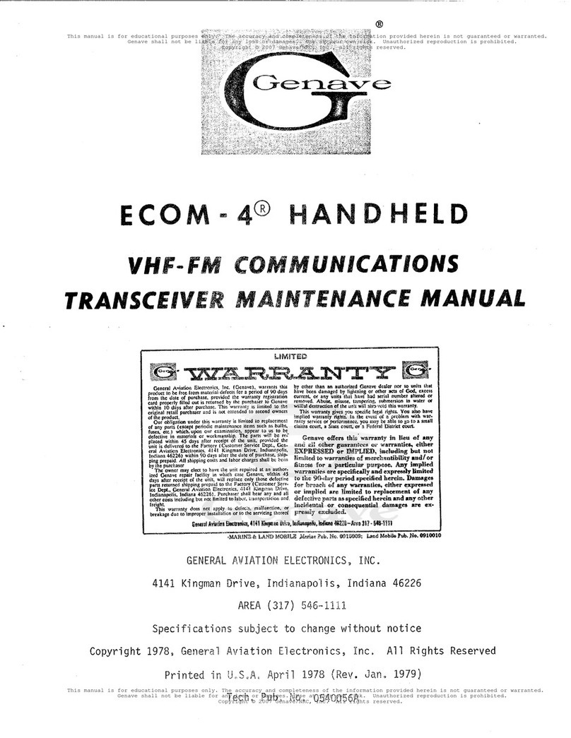 Genave ECOM-4 Maintenance manual