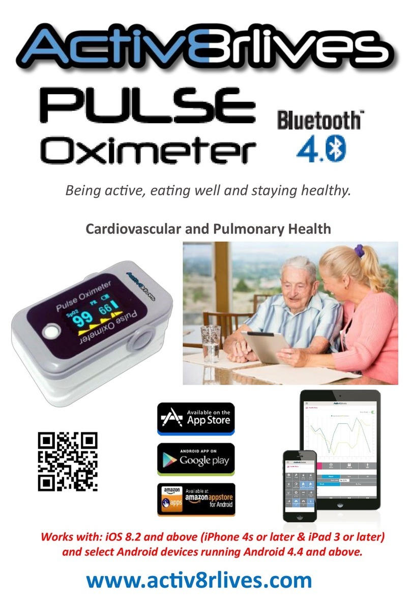 Active8rlives Pulse Oximeter Bluetooth 4.0 manual