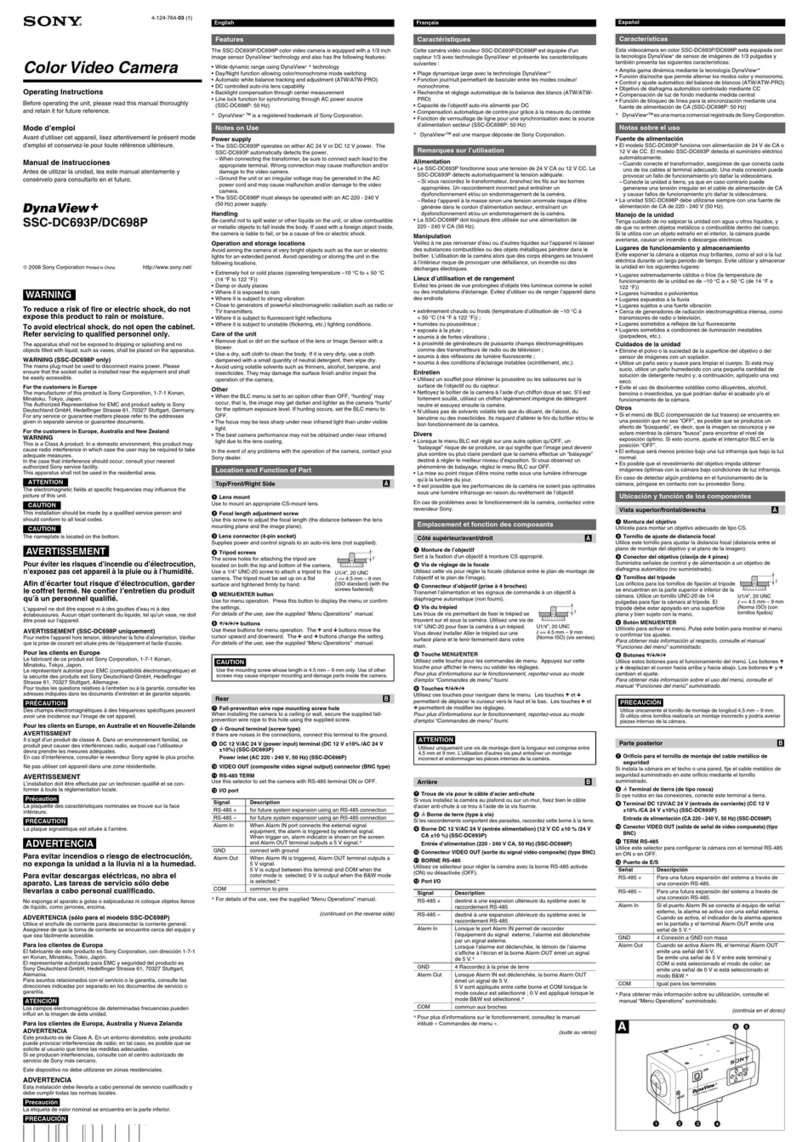Sony DynaView+ SSC-DC693P operating instructions