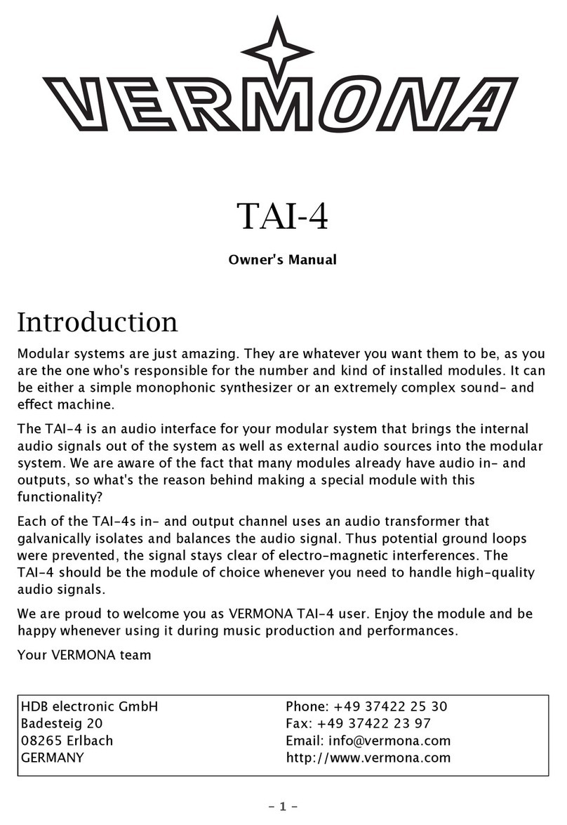 Vermona TAI-4 owner's manual