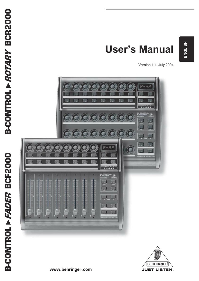 Behringer B-Control Fader BCF2000 user manual