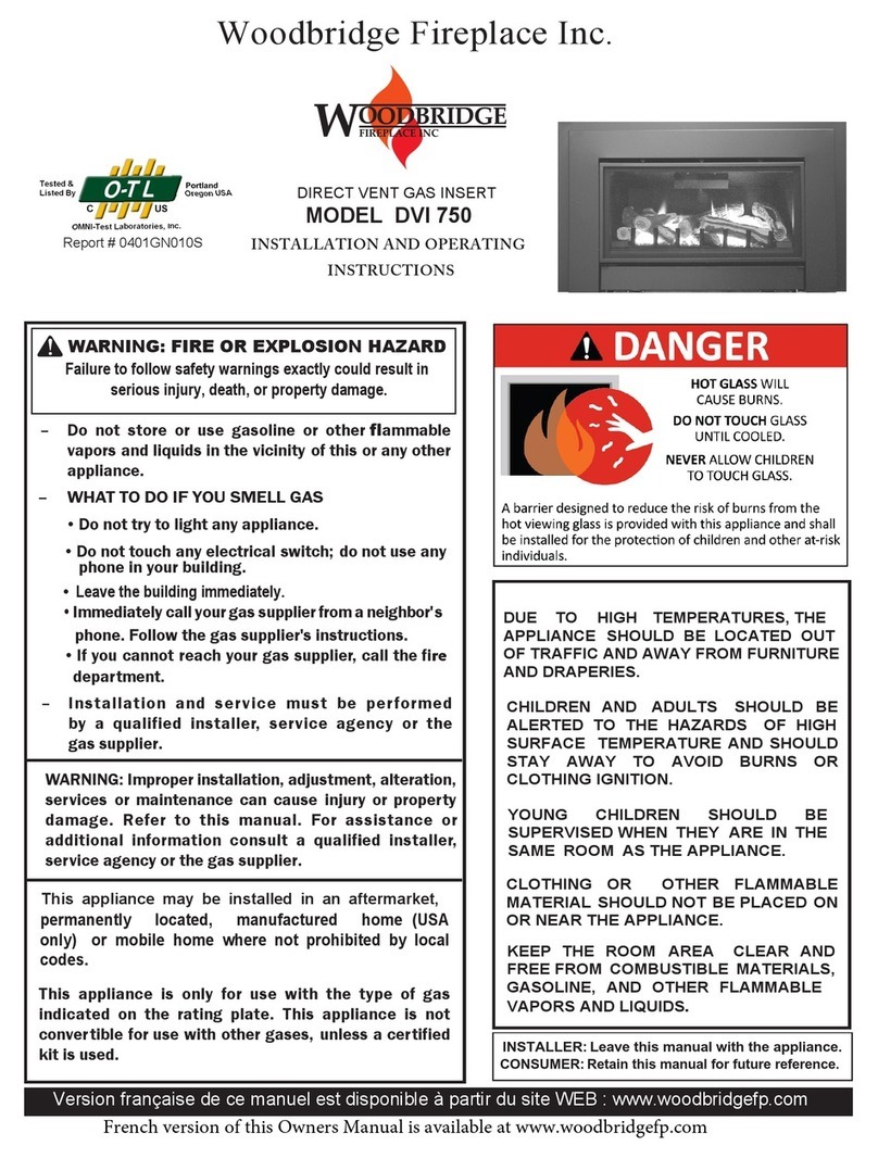 Woodbridge Fireplace DVI 750 Installation and operating instructions