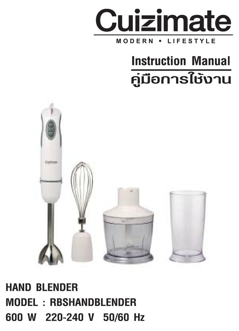 Cuizimate RBSHANDBLENDER instruction manual Cuizimate RBSHANDBLENDER instruction manual