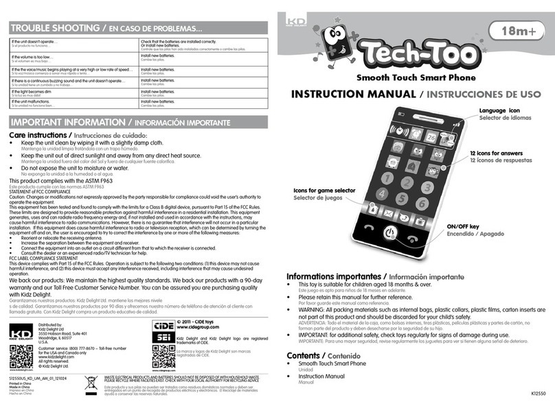 Kidz Delight Tech-Too instruction manual