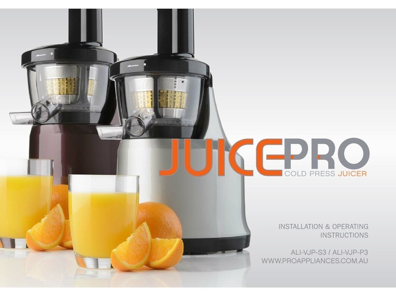 ProAppliances JuicePro ALI-VJP-S3 Installation & operating instructions