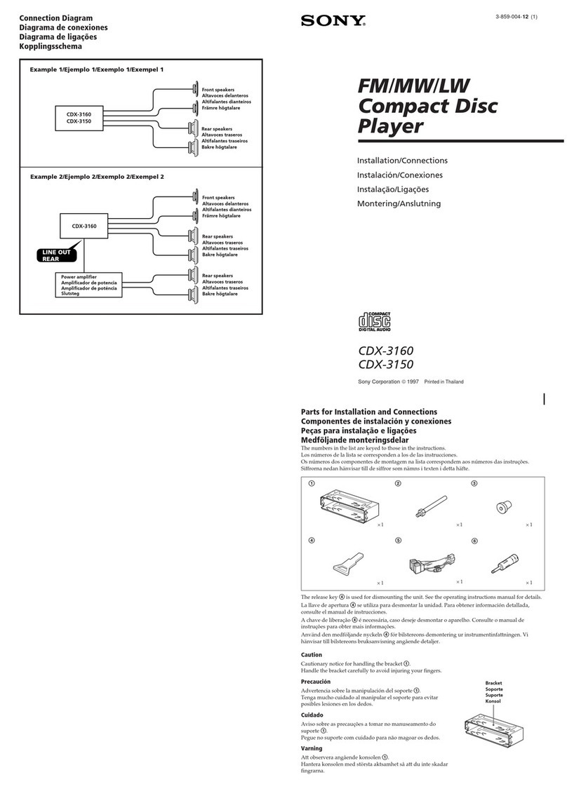 Sony CDX-3160 Instalation instructions