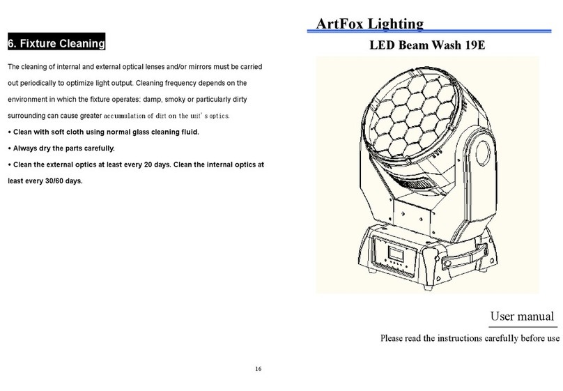 ARTFOX Lighting LED Beam Wash 19E User manual