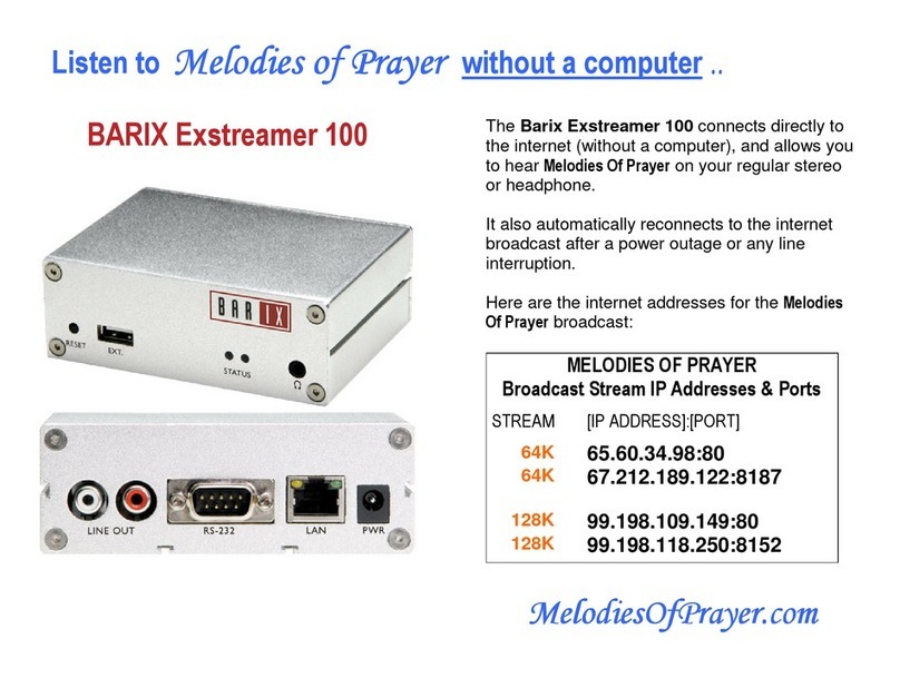 BARIX EXSTREAMER 100 User manual
