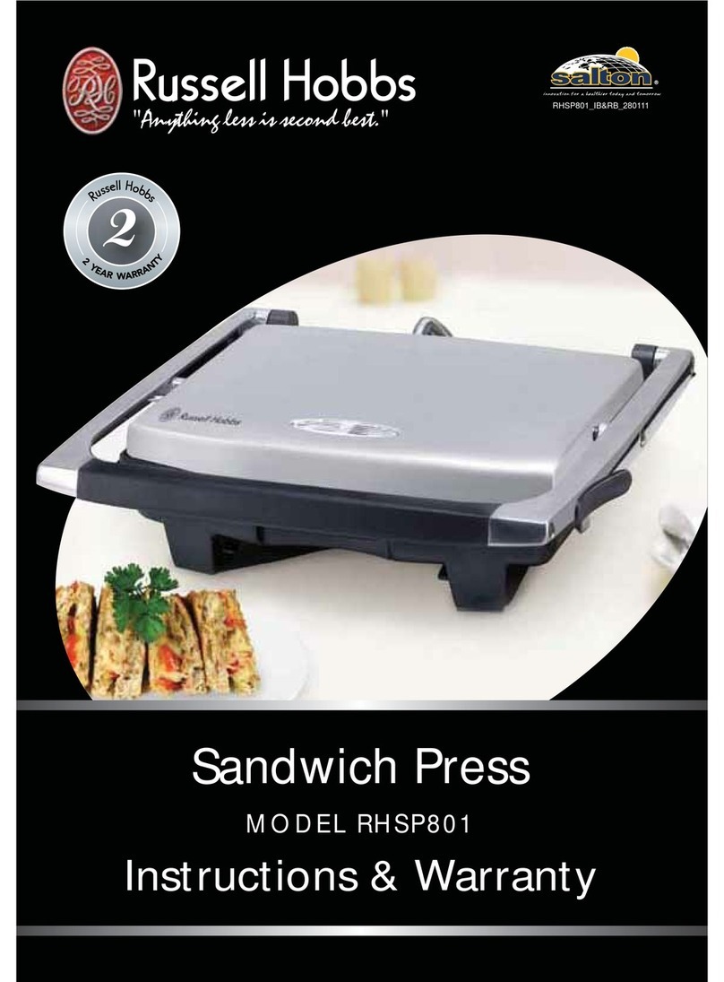 Russell Hobbs RHSP801 Series Instructions & warranty