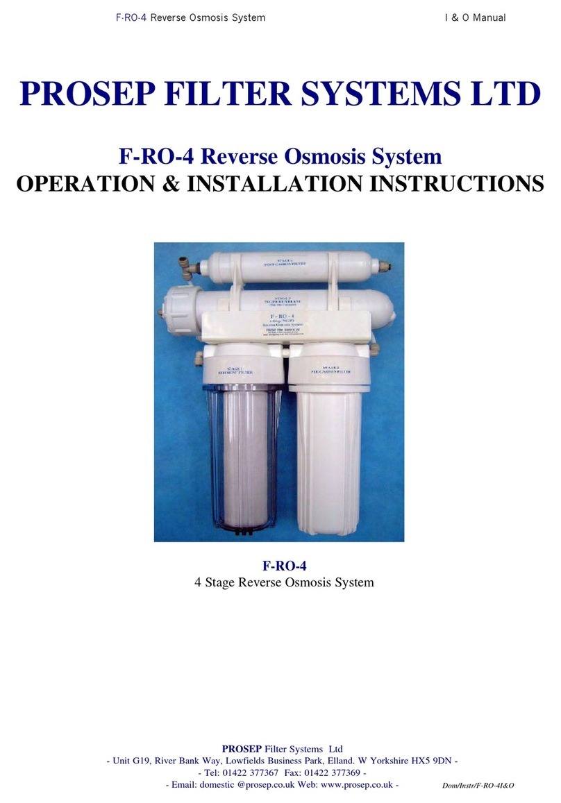 PROSEP FILTER SYSTEMS F-RO-4 Operation & installation instructions