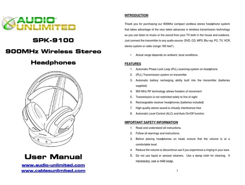 Audio Unlimited SPK-9100 User manual