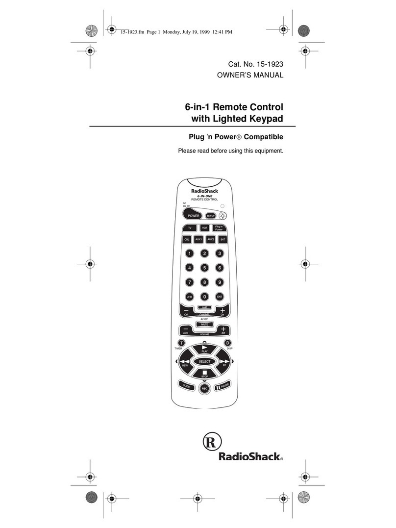 Radio Shack 6-in-1 Remote Control User manual