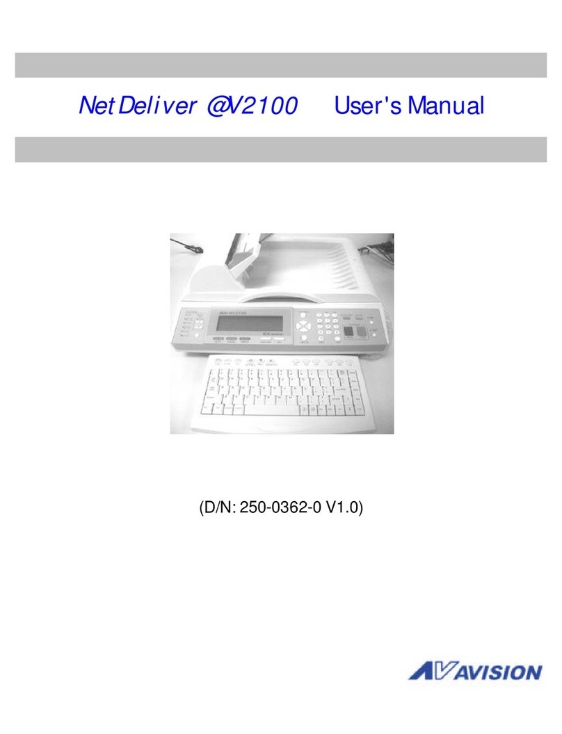 Avision NETDELIVER @V2100 user manual