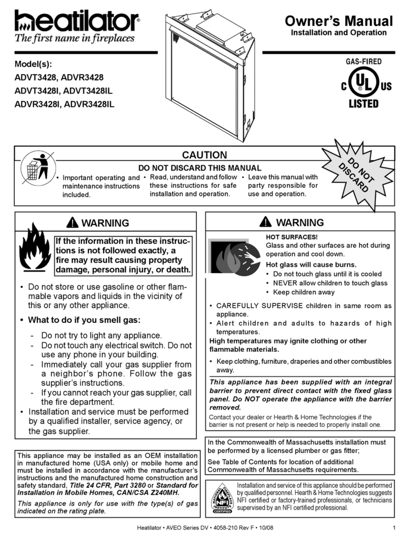 Heatilator Aveo ADVT3428 User manual