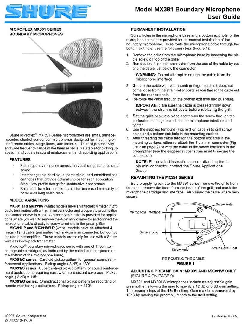 Shure Microflex MX391 Series user guide