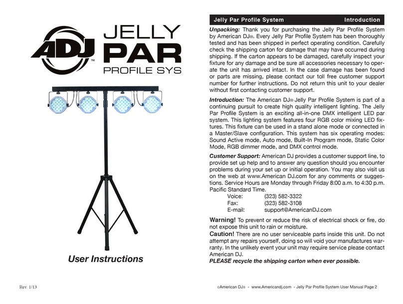 ADJ Jelly Par Profile System User manual ADJ Jelly Par Profile System User manual