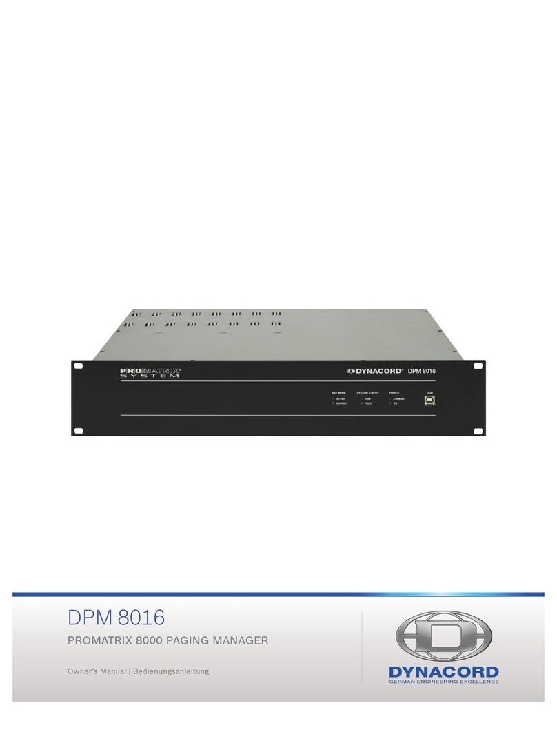 Dynacord DPM 8016 owner's manual