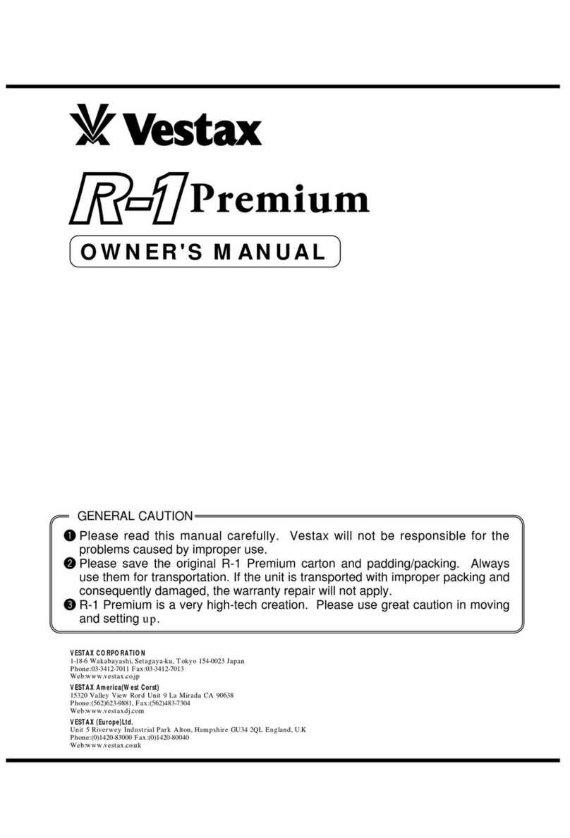Vestax R-1 Premium owner's manual