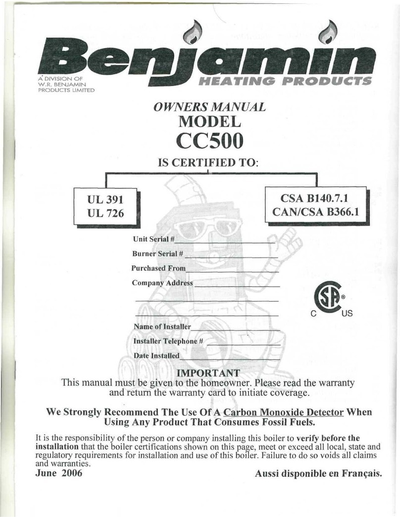 Benjamin Heating products CC500 owner's manual