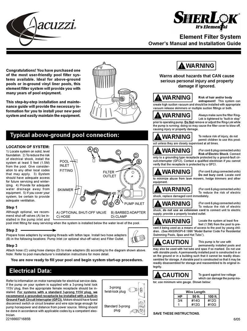 Jacuzzi SHER80 Programming manual