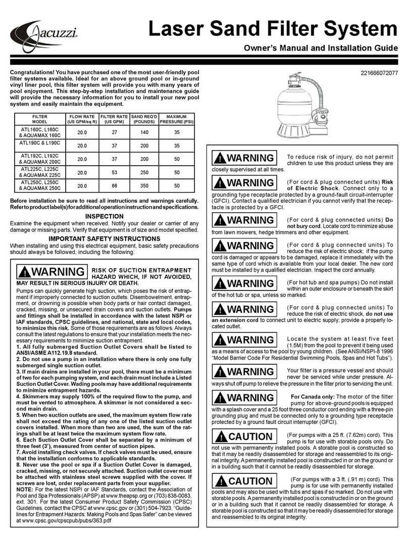 Jacuzzi L160C Programming manual