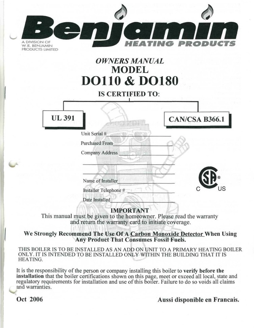 Benjamin Heating products DO110 User manual