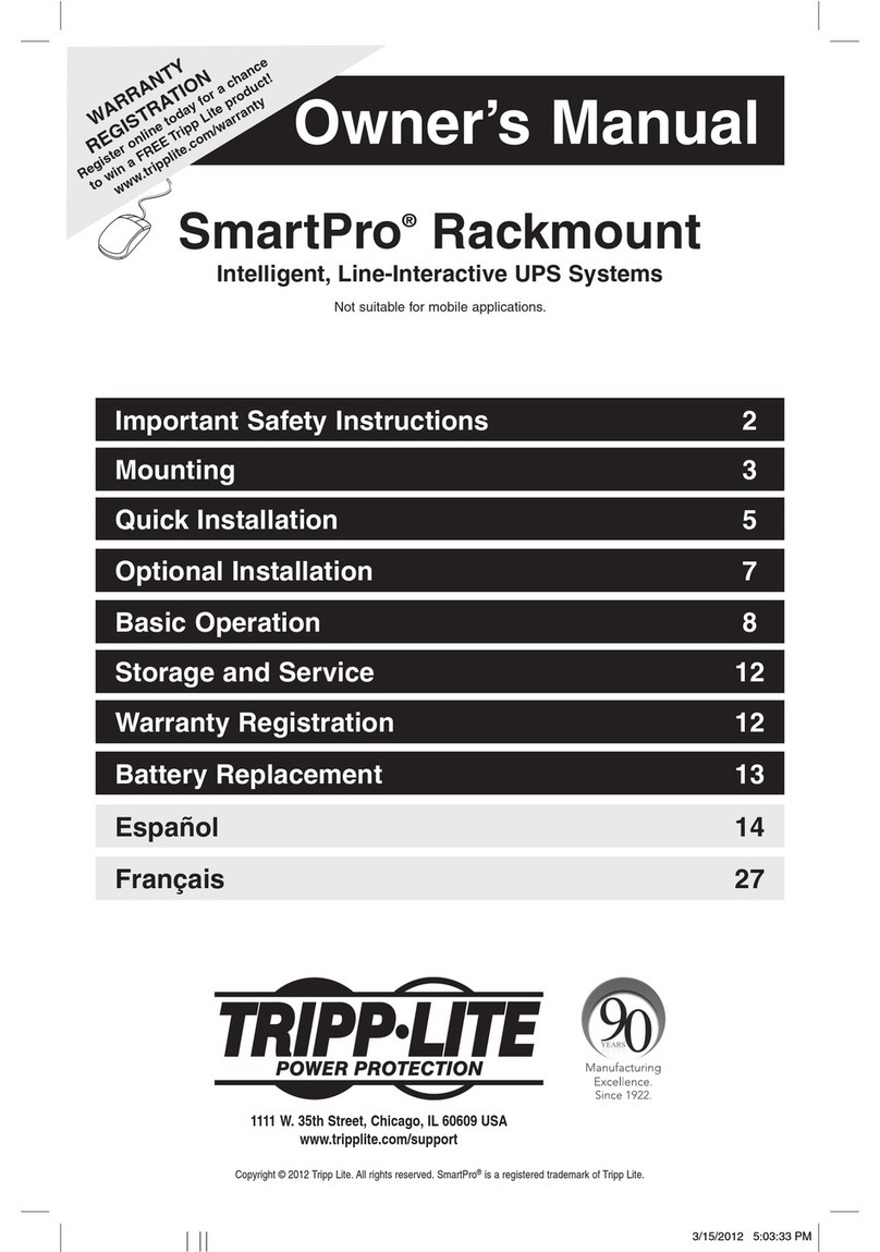 Tripp Lite SmartPro Rackmount owner's manual Tripp Lite SmartPro Rackmount owner's manual
