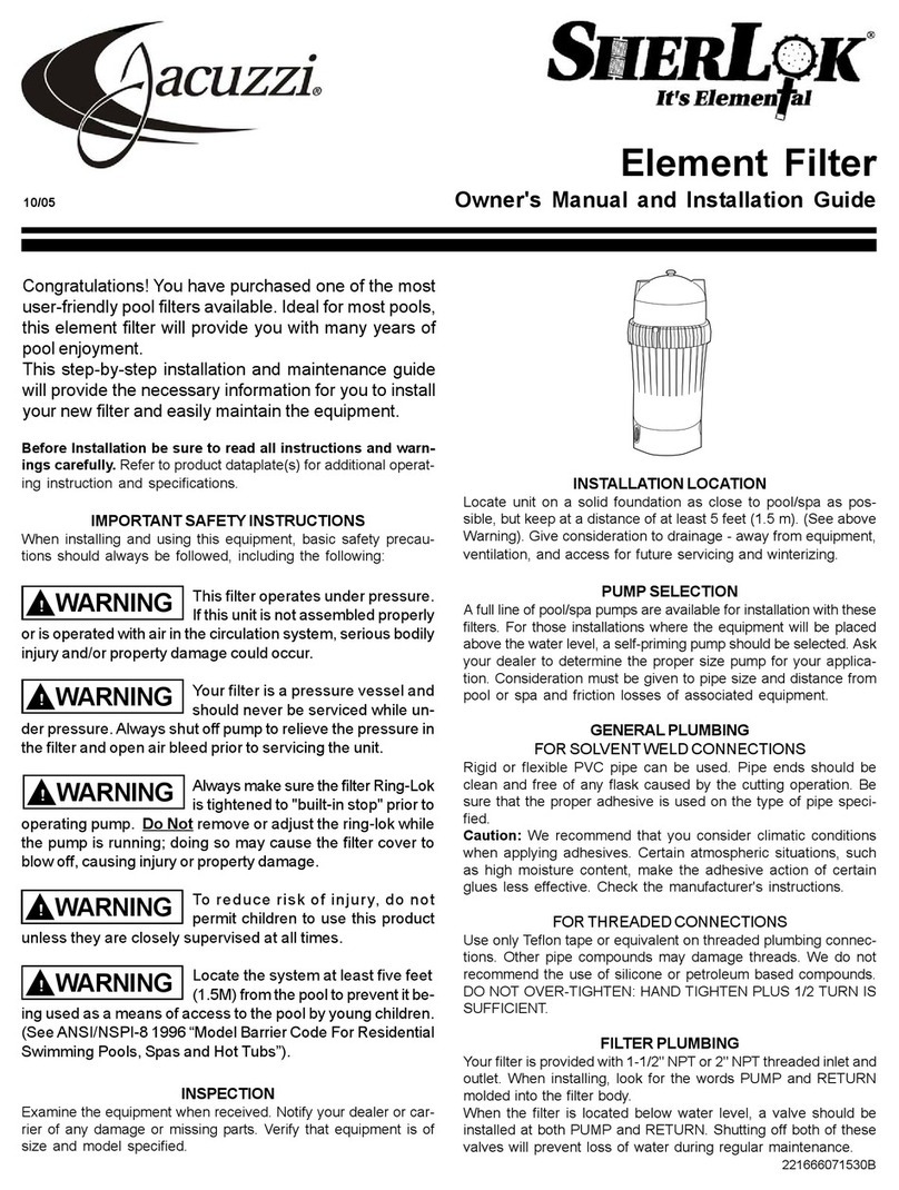 Jacuzzi SHER80 Programming manual