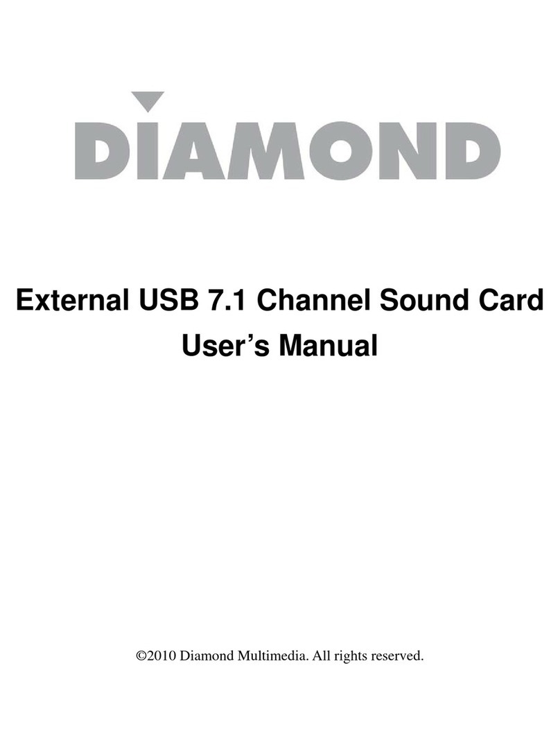 Diamond External USB 7.1 Channel Sound Card user manual